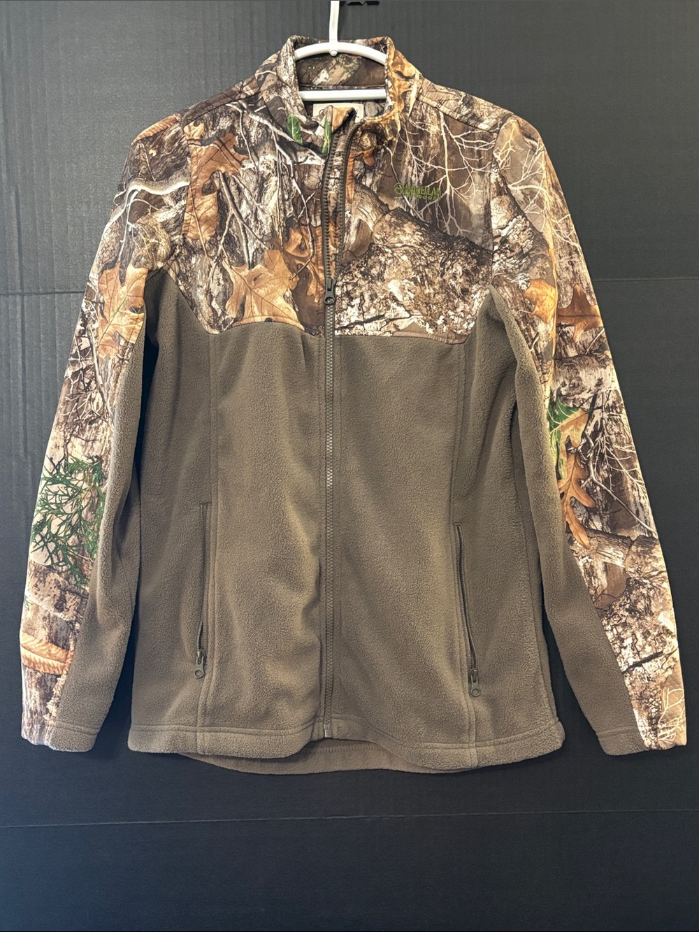 Magellan Outdoors Kids Olive Brown Realtree Camo Fleece Jacket